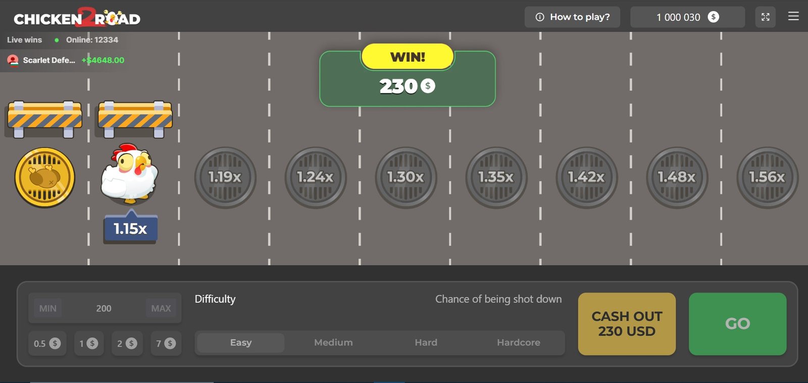 Exemple de gros gain sur Chicken Road 2